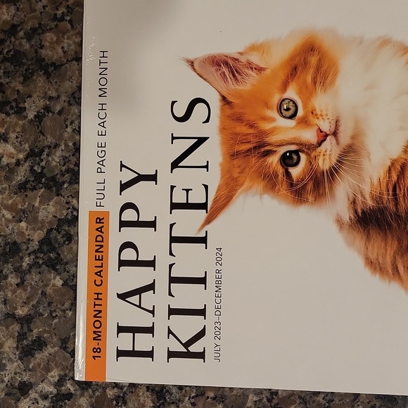 Happy Kittens full page each month 18 month calendar new sealed July 2023-Decemb - Picture 2 of 3